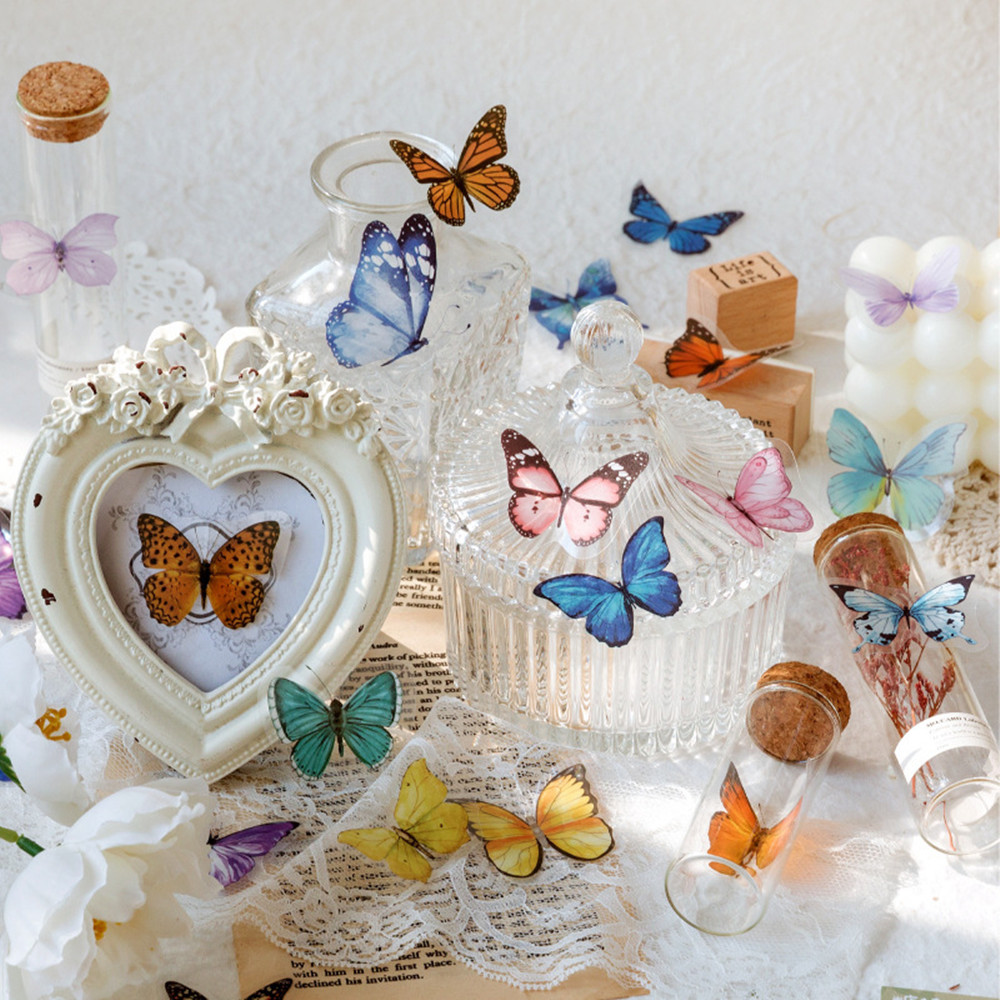 40Pcs/Bag Butterfly Stickers P - Home Decor Catalog 评论和价格
