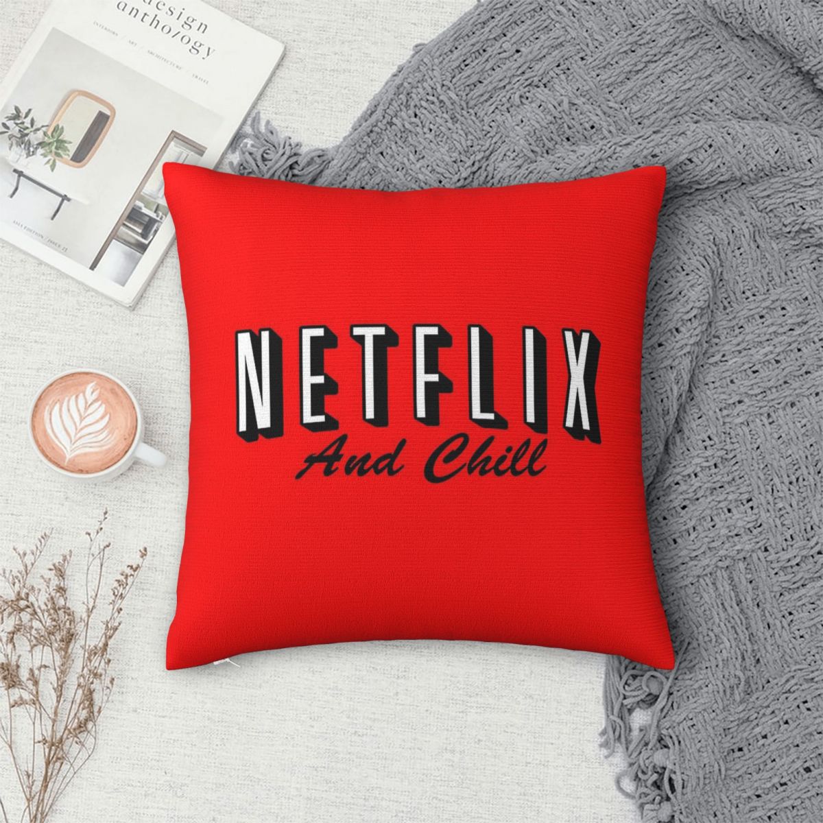 Netflix And Chill Red Square P - Home Decor Netflix 评论和价格